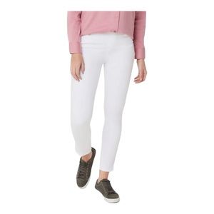 Martha Stewart Knit Denim Ankle Jeans w/ Zipper Detail in White